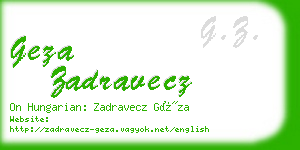 geza zadravecz business card